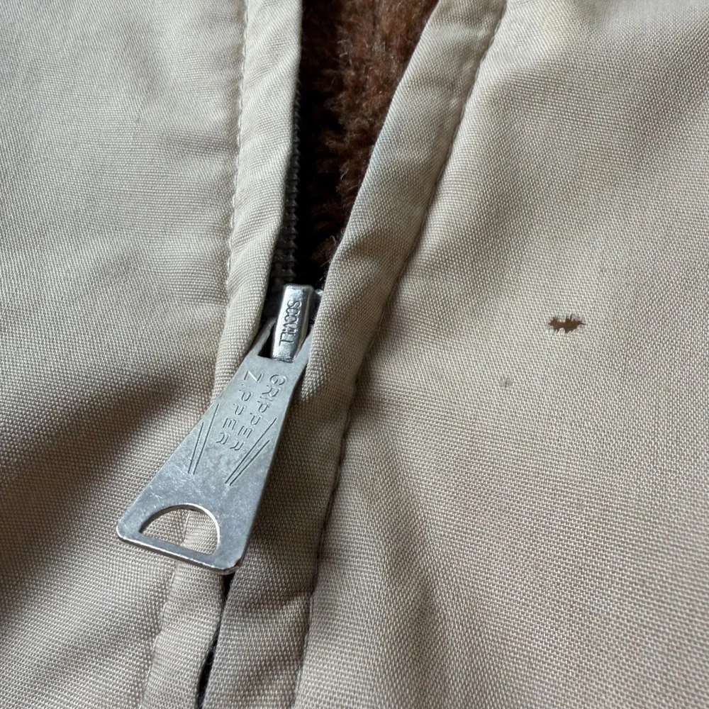 Sears Bomber Jacket Mens XL 1960s Vintage Sherpa Lined Scovill Zip Workwear 170
